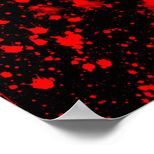 Colourful Black Red Paint Splatter Artistic Splash Poster
