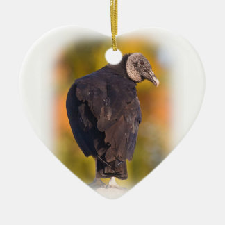 Colourful Black Vulture Ceramic Tree Decoration