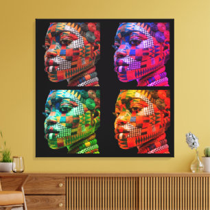 Colourful Black Women Stretched Canvas Print
