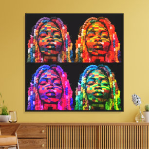 Colourful Black Women Stretched Canvas Print