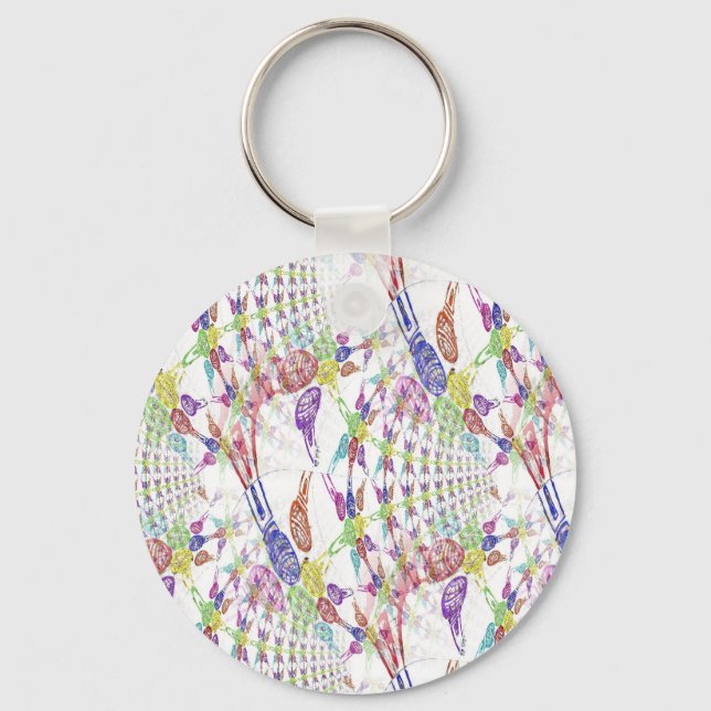 Colourful Blacklight Microphones (Infinity Pattern Key Ring (Front)