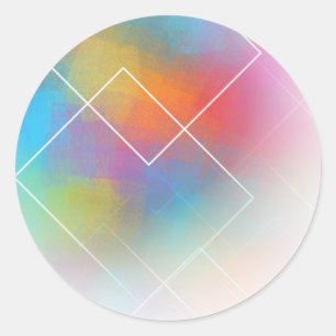 Colourful Blank Template Modern Abstract Art Custo Classic Round Sticker