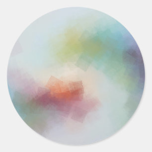Colourful Blank Template Modern Abstract Art Trend Classic Round Sticker