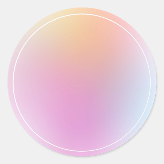 Colourful Blank Template Trendy Elegant Modern Classic Round Sticker (Front)