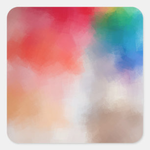 Colourful Blank Template Trendy Pink Red Yellow Square Sticker