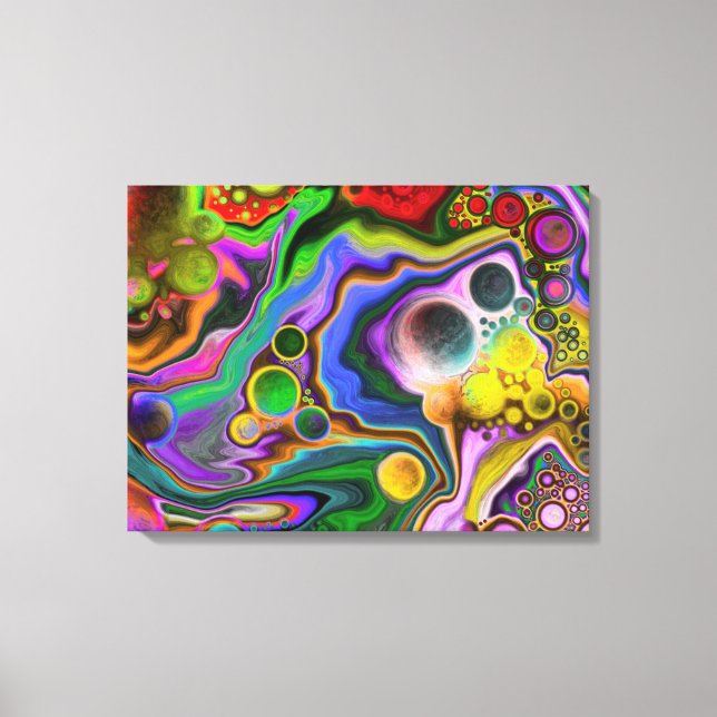 Colourful Blast Fluid Art Digital Pour Painting  Canvas Print (Front)