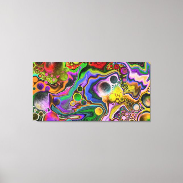 Colourful Blast Fluid Art Digital Pour Painting    Canvas Print (Front)