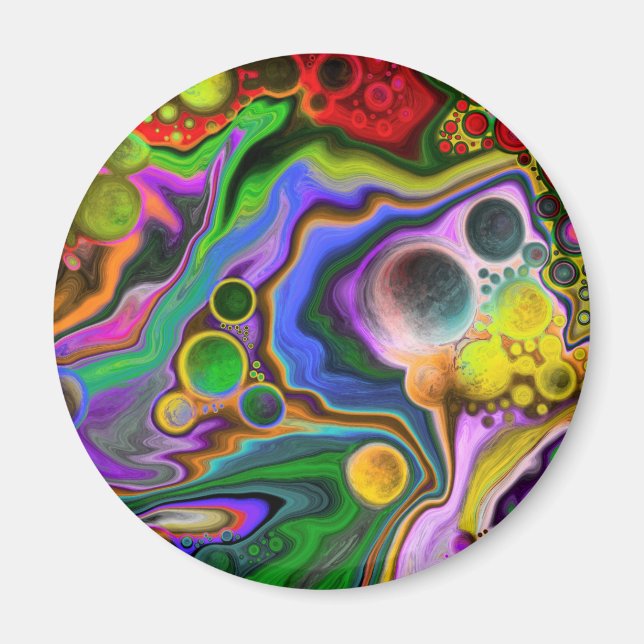 Colourful Blast Fluid Art Digital Pour Painting  Magnet (Front)