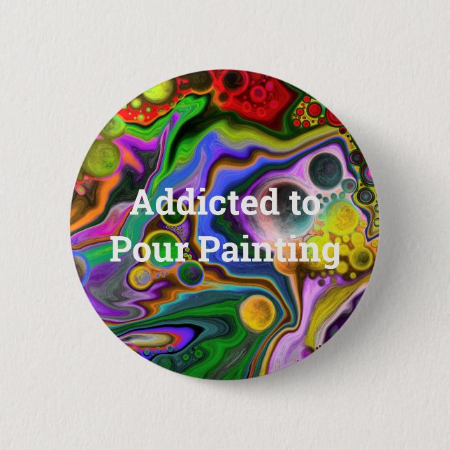 Colourful Blast Fluid Art  Pour Painting  6 Cm Round Badge (Front)