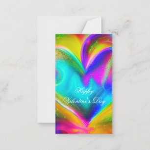 Colourful blended heart kids valentine card
