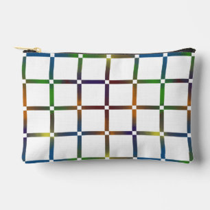 Colourful Blended Rainbow Grid with Negative Space Accessory Pouch