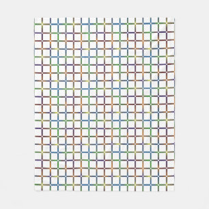 Colourful Blended Rainbow Grid with Negative Space Fleece Blanket