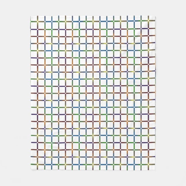 Colourful Blended Rainbow Grid with Negative Space Fleece Blanket (Front)
