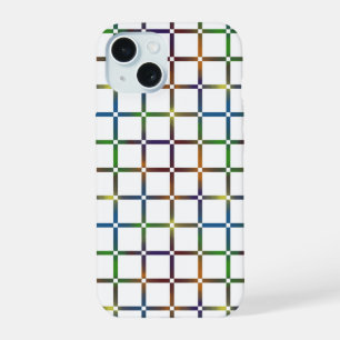 Colourful Blended Rainbow Grid with Negative Space iPhone 15 Case