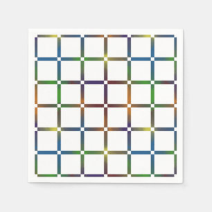 Colourful Blended Rainbow Grid with Negative Space Napkin