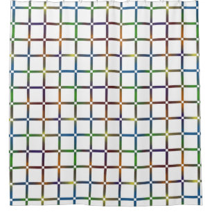 Colourful Blended Rainbow Grid with Negative Space Shower Curtain