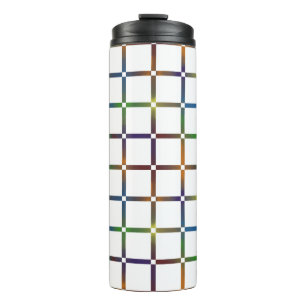 Colourful Blended Rainbow Grid with Negative Space Thermal Tumbler