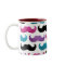 Colourful bling moustache pattern (Faux glitter)