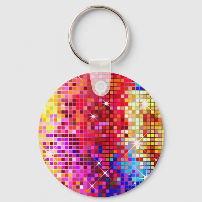 Colourful Bling Pattern Key Ring (Front)