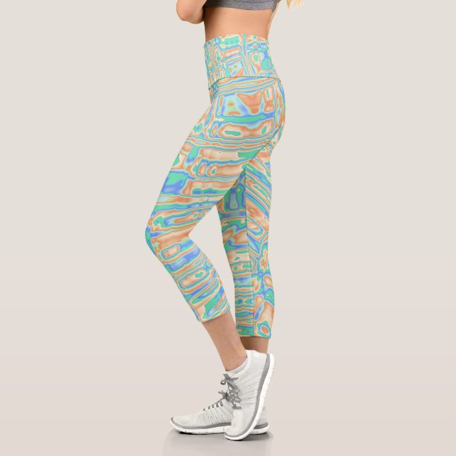 Colourful Blobs Capri Leggings (Left)