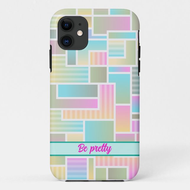 Colourful blocks abstract iPhone Case (Back)