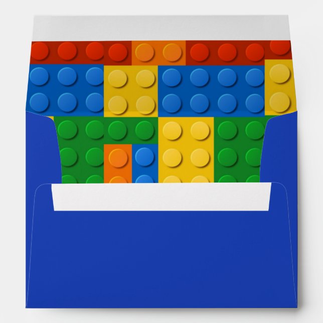 Colourful Blocks Editable Birthday Party Envelope (Back (Bottom))
