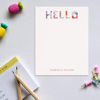 Colourful Blocks Hello Children's Stationery Card