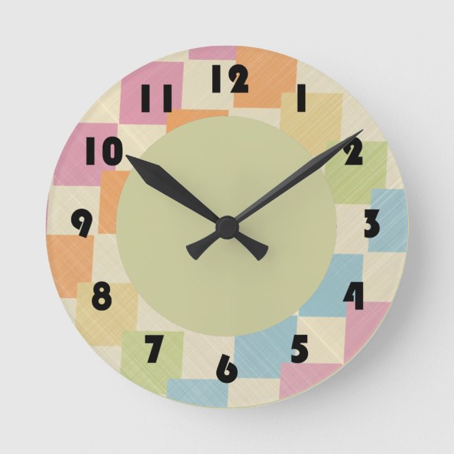 Colourful Blocks Wall Clock (Front)