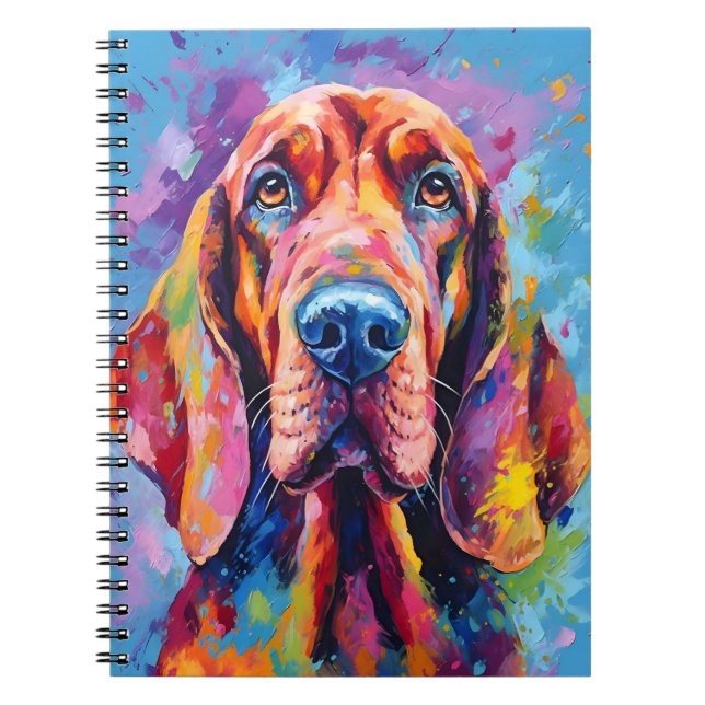 Colourful Bloodhound Notebook (Front)