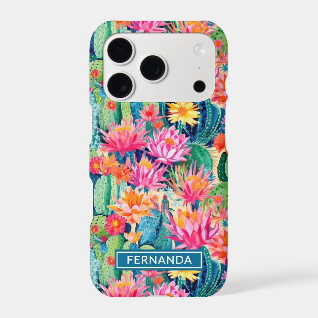 Colourful Blooming Cacti Personalised (Back)