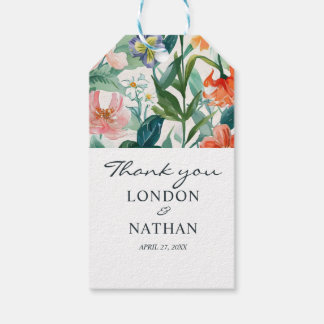 Colourful Blooming Floral Wedding  Gift Tags