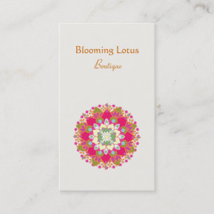 Colourful Blooming Lotus Flower Business Card