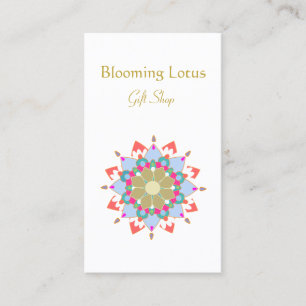 Colourful Blooming Lotus Mandala Business Card