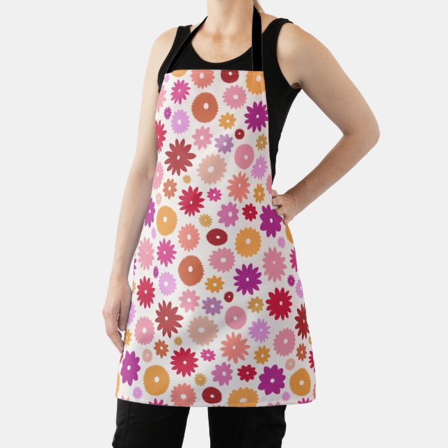 Colourful Blooms Big Pattern Apron (Insitu)