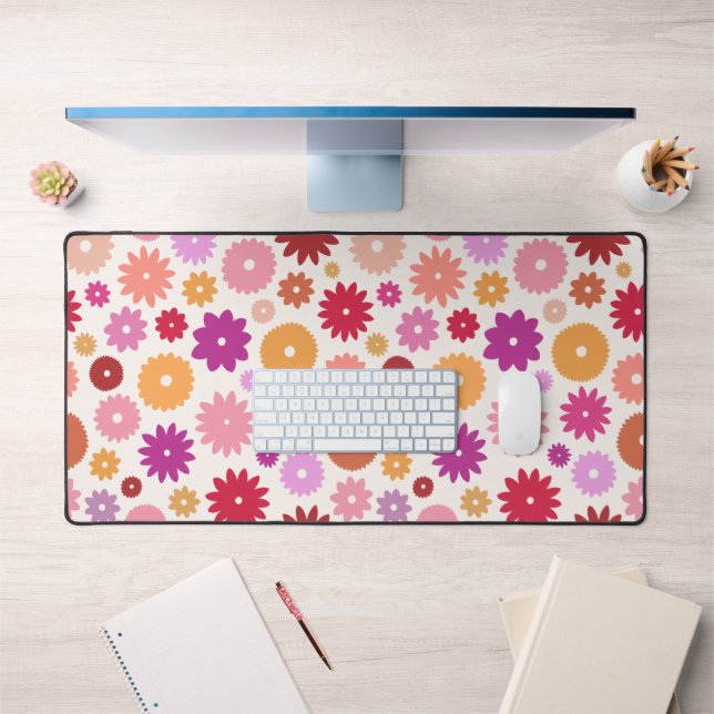 Colourful Blooms Big Pattern Desk Mat (Office 1)