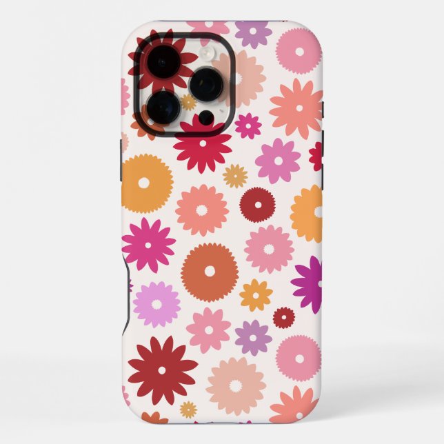 Colourful Blooms Big Pattern iPhone Case (Back)