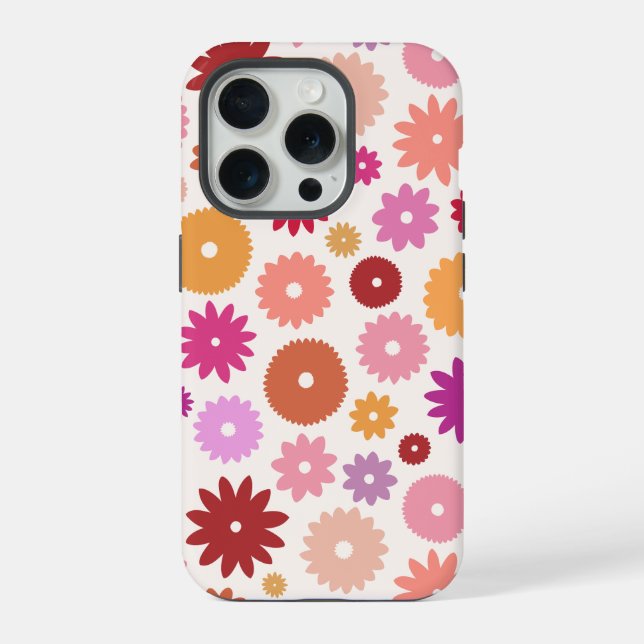 Colourful Blooms Big Pattern iPhone Case (Back)