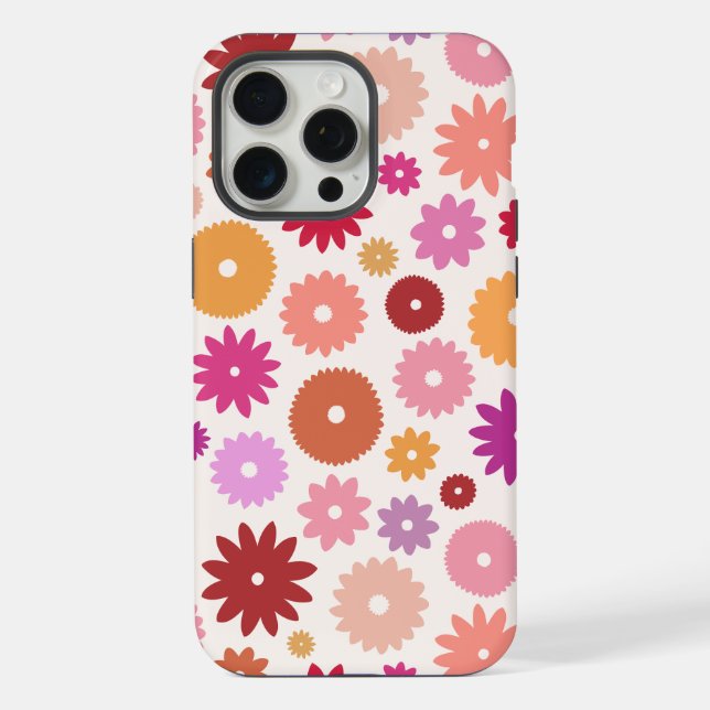 Colourful Blooms Big Pattern iPhone Case (Back)