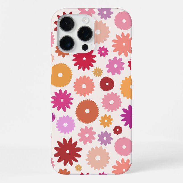 Colourful Blooms Big Pattern iPhone Case (Back)