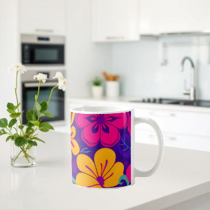 Colourful Blooms-Dopamine Style-Retro Flowers Coffee Mug