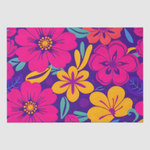 Colourful Blooms-Dopamine Style-Retro Flowers Tissue Paper