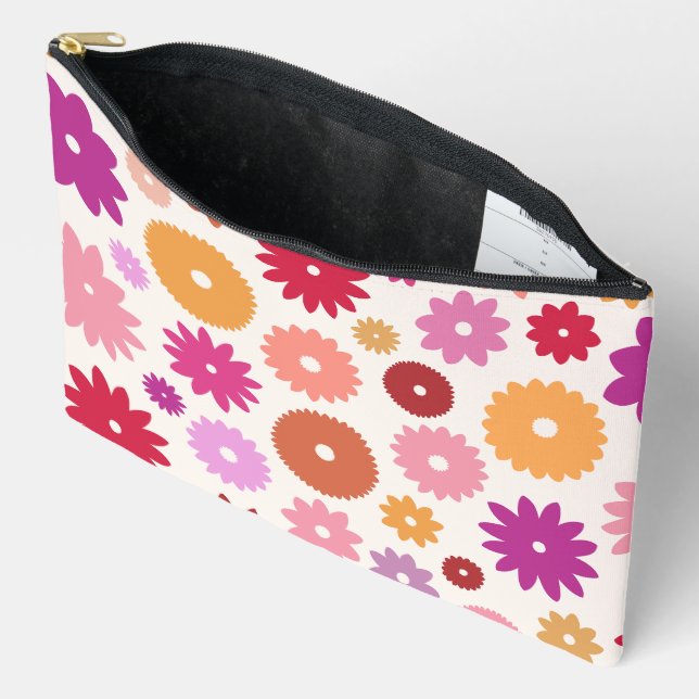 Colourful Blooms Large Pattern Accessory Pouch (Open)