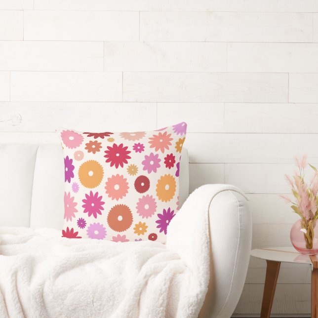 Colourful Blooms Large Pattern Cushion (Couch)