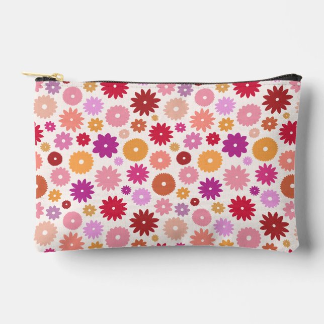 Colourful Blooms Pattern Accessory Pouch (Front)
