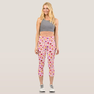 Colourful Blooms Pattern Capri Leggings