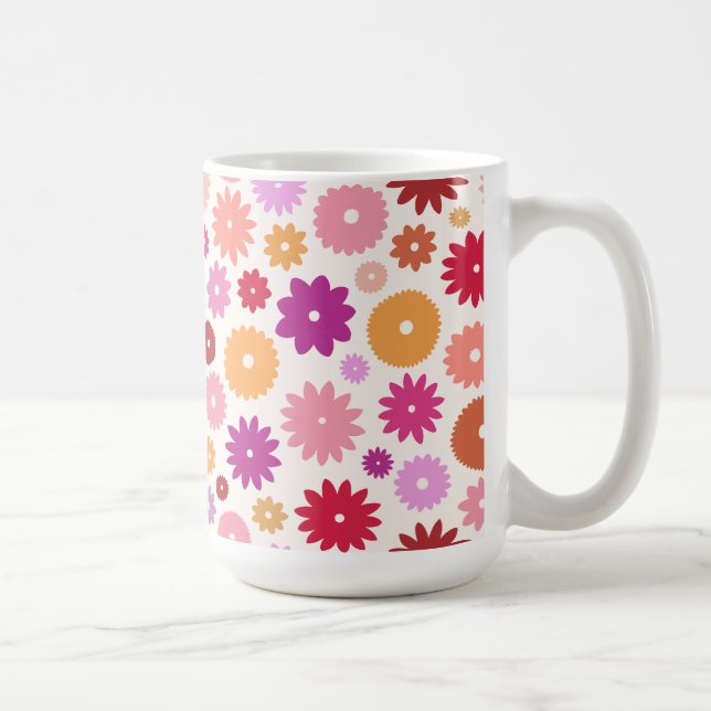 Colourful Blooms Pattern Coffee Mug (Right)