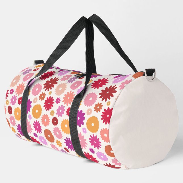 Colourful Blooms Pattern Duffle Bag (Left Corner)