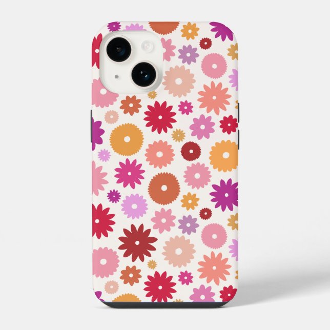 Colourful Blooms Pattern iPhone Case (Back)