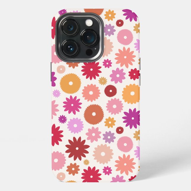 Colourful Blooms Pattern iPhone Case (Back)