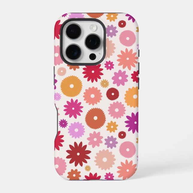 Colourful Blooms Pattern iPhone Case (Back)